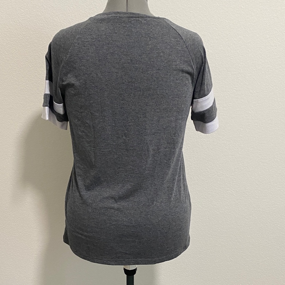 Women's Short Sleeve Tee T-shirt Top Crewneck Sporty - Picture 2 of 3